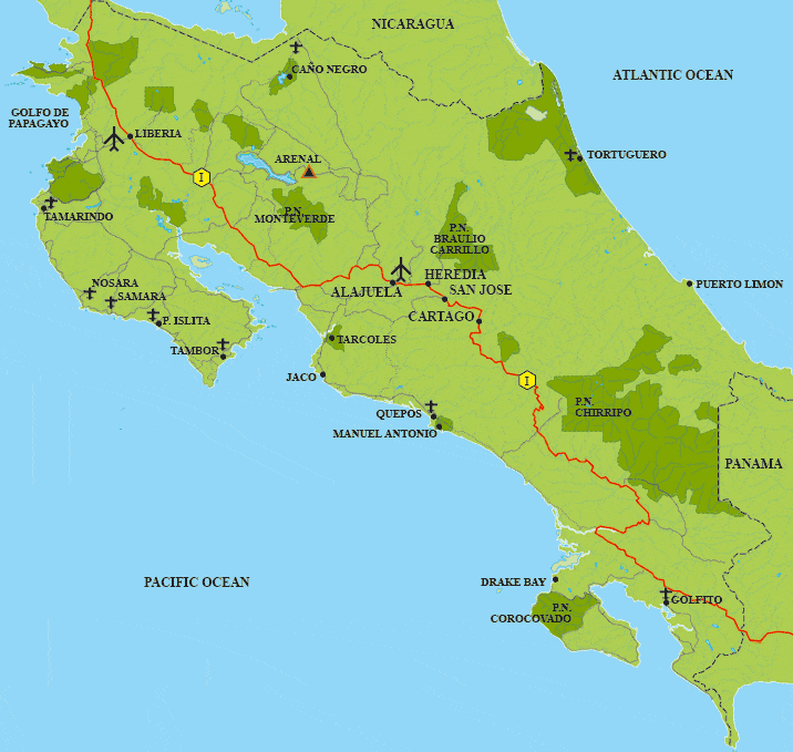 Map of Costa Rica | Tico Travel